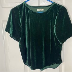 Madewell Green velvet top